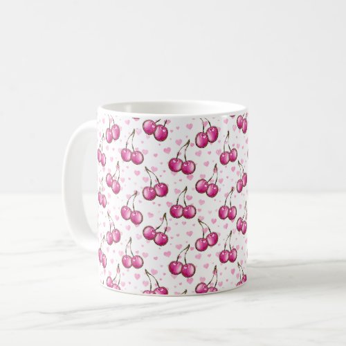 Cherries Pattern Coffee Mug
