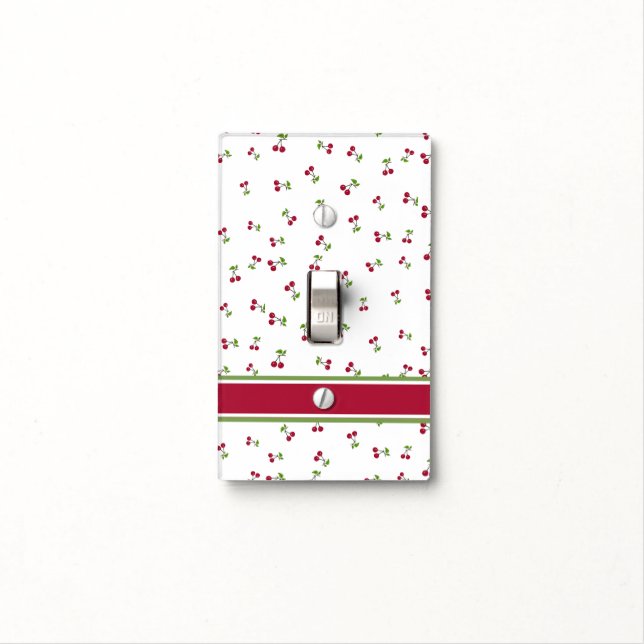 Cherries pattern Light Switch Cover (In Situ)