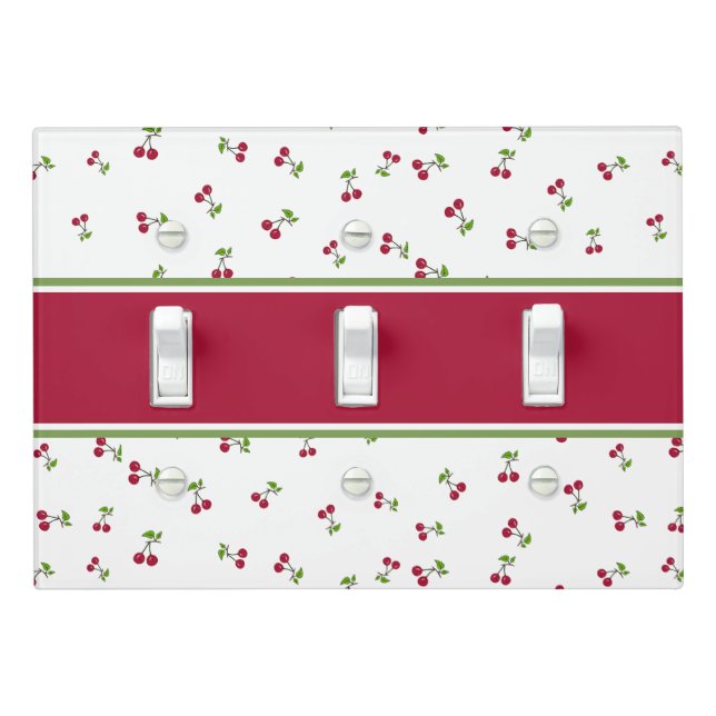 Cherries pattern Light Switch Cover (In Situ)
