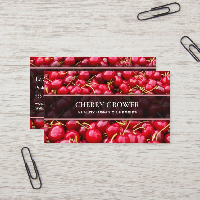 Cherries Photo for Grower or Farmer Business Card (Front/Back In Situ)