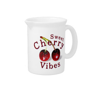 Cherries Porcelain Pitcher