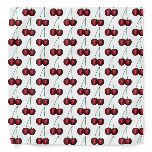Cherries Ripe Red Cherry Summer Fruit Print Bandana (Front)