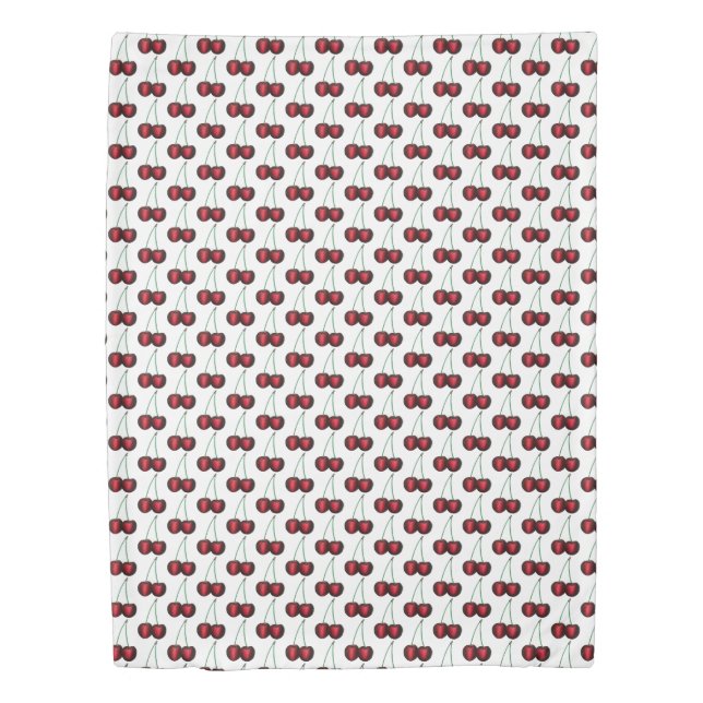 Cherries Ripe Red Cherry Summer Fruit Print Duvet Cover (Front)