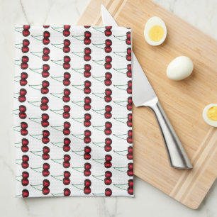 Cherries Ripe Red Cherry Summer Fruit Print Kitchen Towel