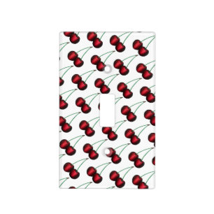 Cherries Ripe Red Cherry Summer Fruit Print Light Switch Cover