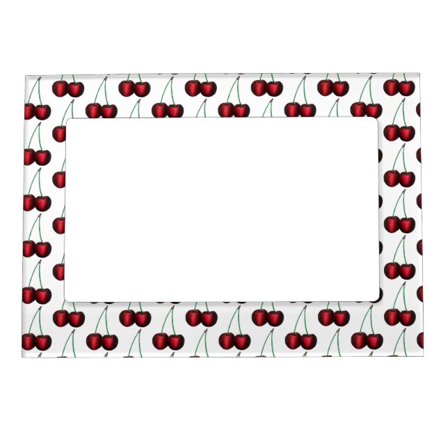 Cherries Ripe Red Cherry Summer Fruit Print Magnetic Frame (Front)