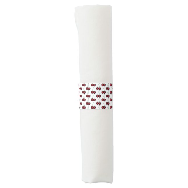 Cherries Ripe Red Cherry Summer Fruit Print Napkin Bands (Front)