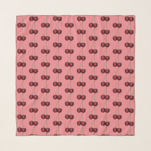 Cherries Ripe Red Cherry Summer Fruit Print Scarf