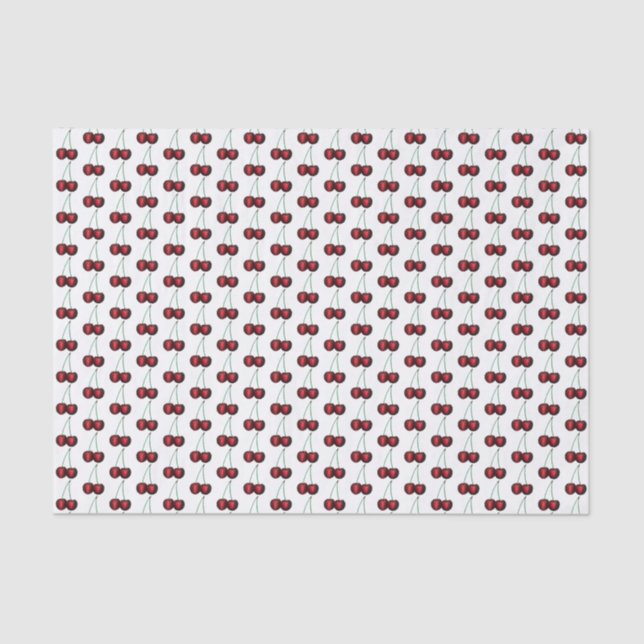 Cherries Ripe Red Cherry Summer Fruit Print Tissue Paper (Front)