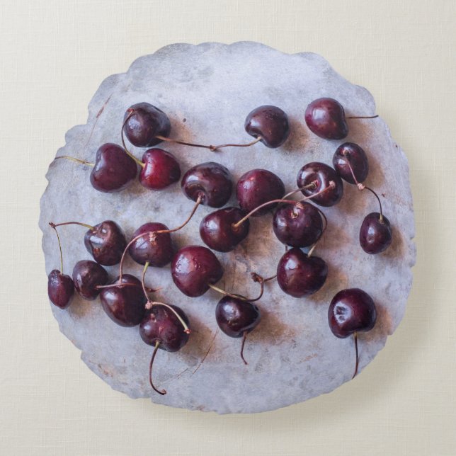 Cherries Round Pillow (Front)