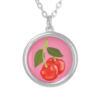 Cherries Silver Plated Necklace