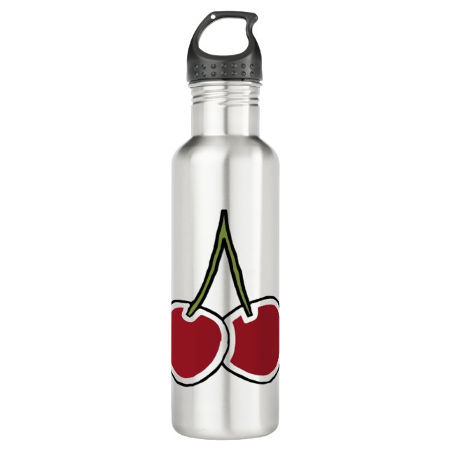 Cherries Stainless Steel Water Bottle (Front)