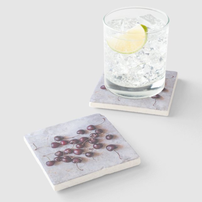 Cherries Stone Coaster (Side)
