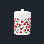 Cherries Teapot<br><div class="desc">Seamless background pattern with fresh juicy cherries</div>