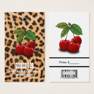 Cherries Vintage with Barcode Clothing Price Tags 