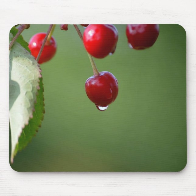 Cherries, Waterdrop, Raindrop Mouse Pad (Front)