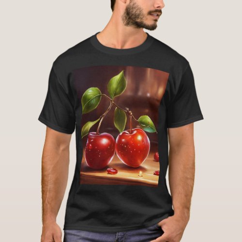 Cherries  Whimsy Playful Sticker Illustration  T_Shirt