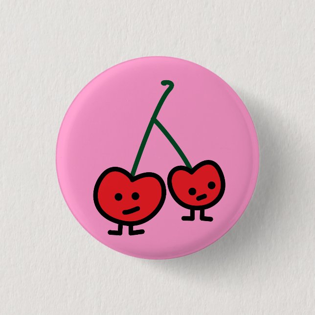 Cherries wild cherry friends couple red buddy button (Front)
