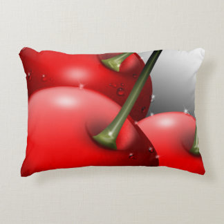 Cherries with Dew Drops Accent Pillow