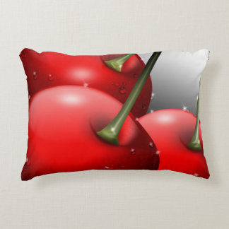 Cherries with Dew Drops Accent Pillow