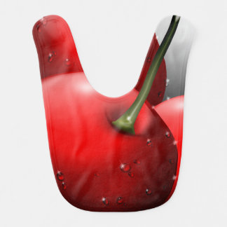 Cherries with Dew Drops Baby Bib