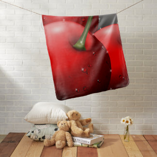 Cherries with Dew Drops Baby Blanket