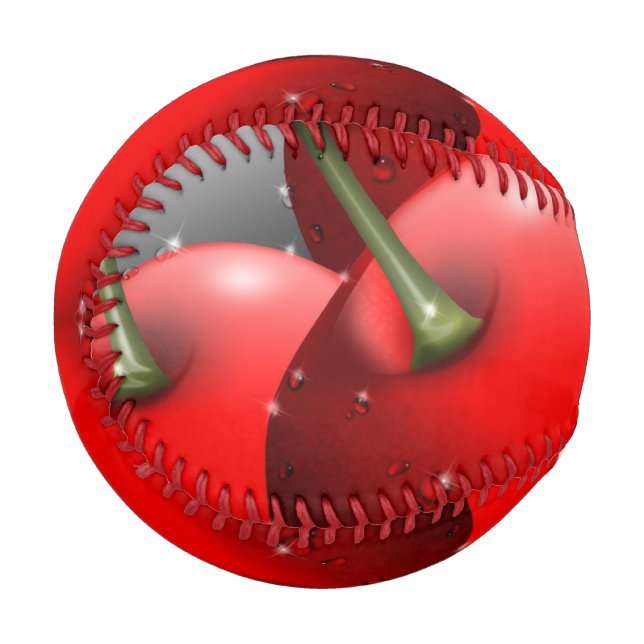Cherries with Dew Drops Baseball (Front Left)