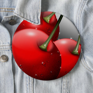 Cherries with Dew Drops Button