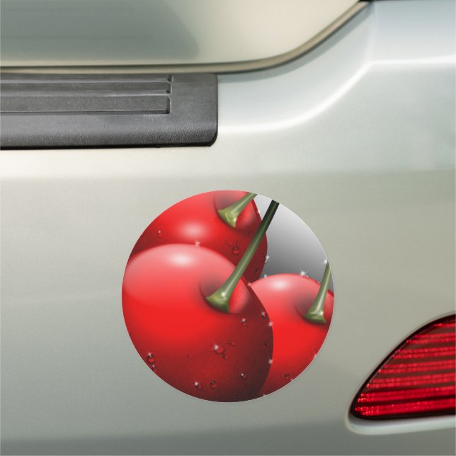 Cherries with Dew Drops Car Magnet (In Situ)