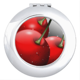 Cherries with Dew Drops Compact Mirror