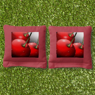 Cherries with Dew Drops Cornhole Bags