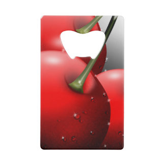 Cherries with Dew Drops Credit Card Bottle Opener