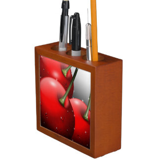 Cherries with Dew Drops Desk Organizer
