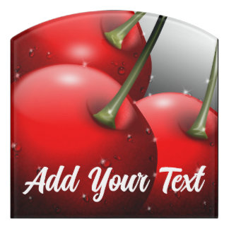 Cherries with Dew Drops Door Sign