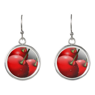 Cherries with Dew Drops Earrings