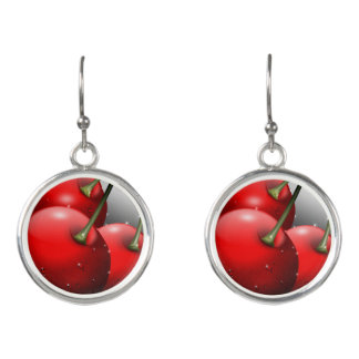 Cherries with Dew Drops Earrings