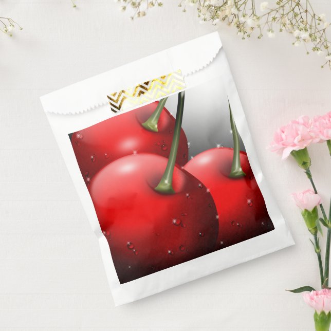Cherries with Dew Drops Favor Bag (Sealed)