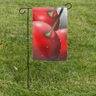 Cherries with Dew Drops Garden Flag