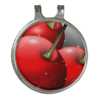 Cherries with Dew Drops Golf Hat Clip
