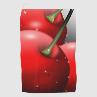 Cherries with Dew Drops Golf Towel