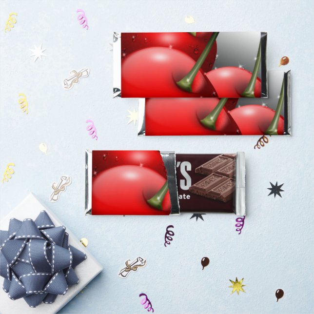 Cherries with Dew Drops Hershey Bar Favors (Front)