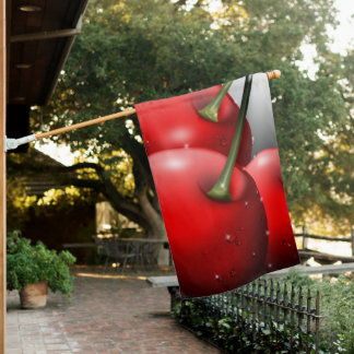 Cherries with Dew Drops House Flag