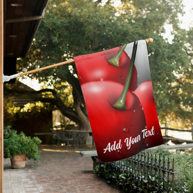Cherries with Dew Drops House Flag (In SItu)