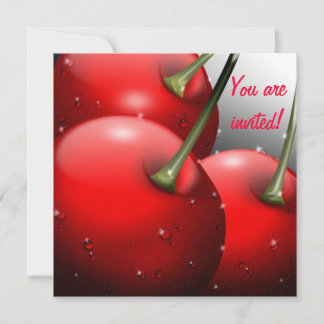 Cherries with Dew Drops Invitation