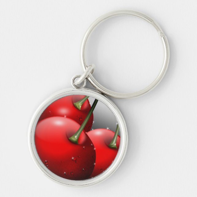 Cherries with Dew Drops Keychain (Front)