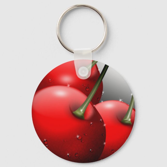 Cherries with Dew Drops Keychain (Front)