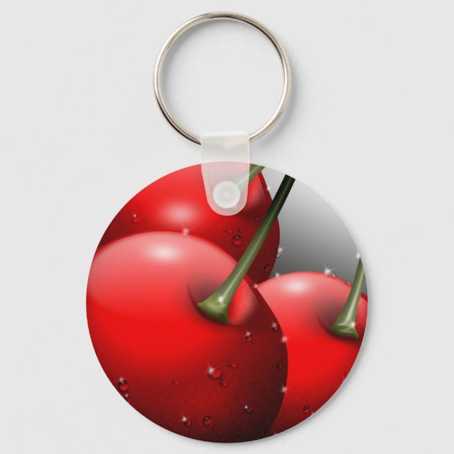 Cherries with Dew Drops Keychain (Front)