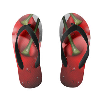 Cherries with Dew Drops Kid's Flip Flops