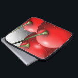 Cherries with Dew Drops Laptop Sleeve<br><div class="desc">Delicious red fresh cherries close up with dew drops. Digital Art Design Copyright BluedarkArt TheChameleonArt.</div>