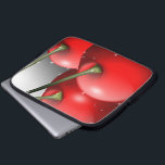 Cherries with Dew Drops Laptop Sleeve<br><div class="desc">Delicious red fresh cherries close up with dew drops. Digital Art Design Copyright BluedarkArt TheChameleonArt.</div>